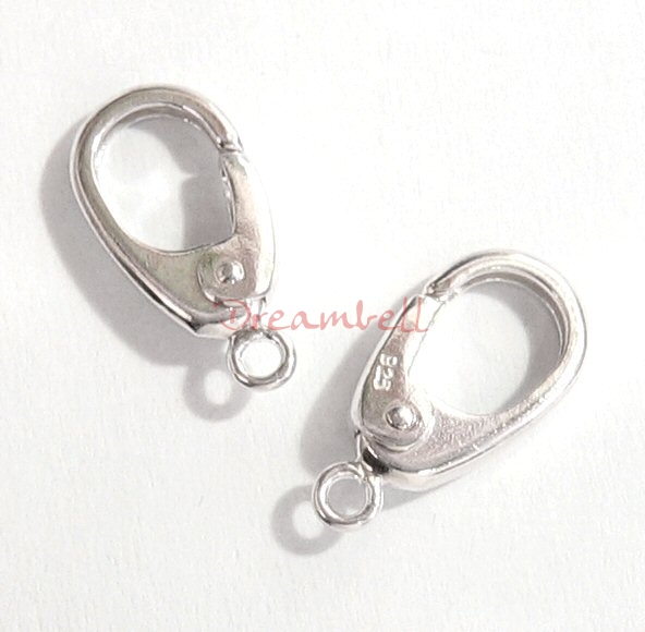 1x Sterling Silver Oval Lobster Clasp bead 5.8mm x 9.4mm