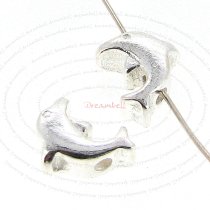4x Sterling Silver Dolphin Beads spacer 8mm x 6mm