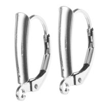 2x Sterling Silver SHEILD ear wire Leverback earwires Lever back with open ring