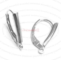 2x Sterling Silver SHEILD ear wire Leverback earwires Lever back with open ring