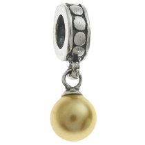 Sterling Silver Swarovski Gold Pearl Pendant Bead for European Charm Bracelets