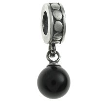 Sterling Silver Swarovski Mystic Black Pearl Pendant Bead for European Charm Bracelets