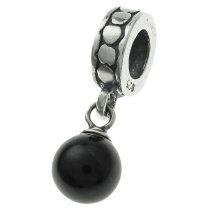 Sterling Silver Swarovski Mystic Black Pearl Pendant Bead for European Charm Bracelets