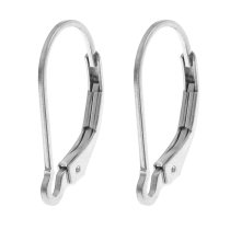 2 Sterling SILVER LEVERBACK earwire lever back EAR wire 15mm x 10mm