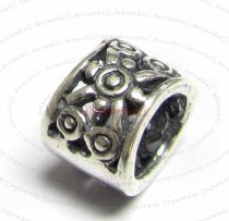 Sterling Silver SUN DOT Bead Tube for European Charm Bracelets