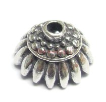 2x STERLING SILVER Round SUN FLOWER Bead cap 9.6mm