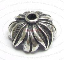 2x STERLING SILVER Round LEAF FLOWER Bead cap 10mm