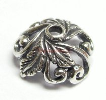 2x STERLING SILVER LEAF FLOWER Filigree Bead cap 10.5mm