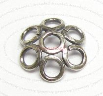4x STERLING SILVER Round FLOWER Filigree Bead cap 9mm