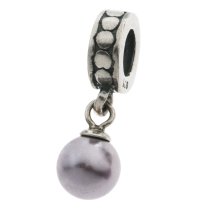 Sterling Silver Swarovski Mauve Pearl Pendant Bead for European Charm Bracelets