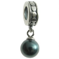 Sterling Silver Swarovski Tahitian-Look Pearl Pendant Bead for European Charm Bracelets