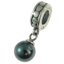 Sterling Silver Swarovski Tahitian-Look Pearl Pendant Bead for European Charm Bracelets