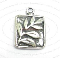 1x Sterling Silver Rectangle Tree of Life Dangle Charm Pendant