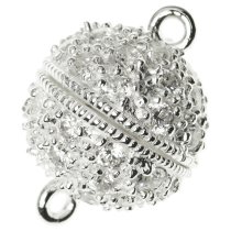 1x Sterling Silver CZ Crystal Pearl Box Screw on clasp