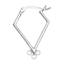 2x Sterling silver Kite Hoop earring with loop ring 27mm