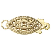1X 14k Gold Filled CLASSIC FILIGREE NUT PEARL BOX HOOK CLASP 15mm