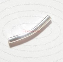10x Sterling Silver Curve tube Bead Spacer 2mm x 15mm