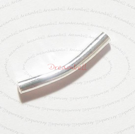 10x Sterling Silver Curve tube Bead Spacer 2mm x 15mm