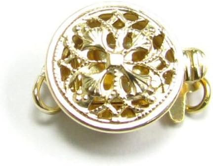 1x 14k Gold Filled Round Filigree Box Clasp | Pearl & Jewelry Closure | Made in USA