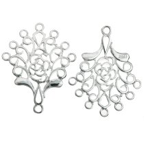 2x STERLING SILVER FLOWER FILIGREE Chandelier earrings Necklace CONNECTOR