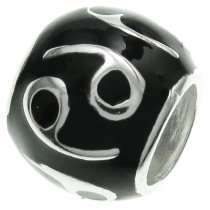 Sterling Silver Zodiac HOROSCOPE CANCER Enamel Bead for European Charm Bracelets
