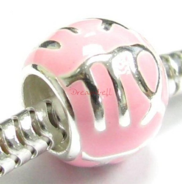Sterling Silver Zodiac HOROSCOPE VIRGO Enamel Bead for European Charm Bracelets