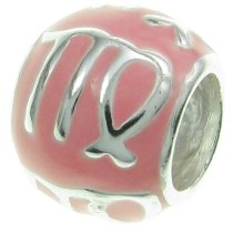 Sterling Silver Zodiac HOROSCOPE VIRGO Enamel Bead for European Charm Bracelets