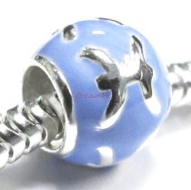 Sterling Silver Zodiac HOROSCOPE PISCES Enamel Bead for European Charm Bracelets