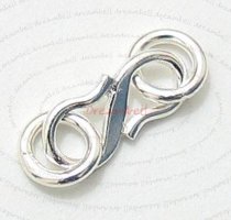 1x Bali Sterling Silver S Hook Clasp 10mm Jump ring 5mm