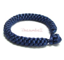 Chinese HAND KNOTTED SILK CORD BRACELET BLUE 7.5″