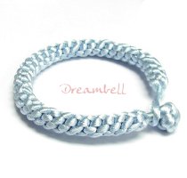 Chinese HAND KNOTTED SILK CORD BRACELET Lt BLUE 7.5″