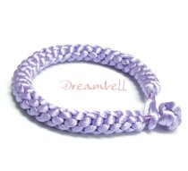 Chinese HAND KNOTTED SILK CORD BRACELET Lt PURPLE 7.5″