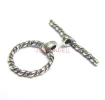 1x Sterling Silver Twist Rope Toggle 12.6mm