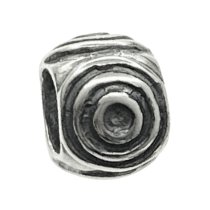 Sterling Silver Round Swirl Target Bead for European Charm Bracelets 9mm