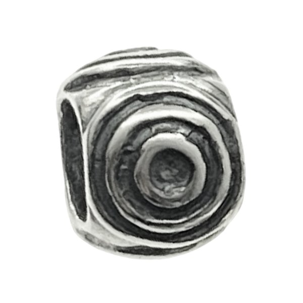 Sterling Silver Round Swirl Target Bead for European Charm Bracelets 9mm