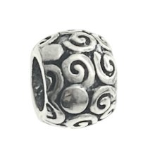 Sterling Silver Round Flower blossom Bead for European Charm Bracelets 9mm
