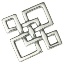 1x Sterling SILVER Chinese Knot Square Chandelier Connector 15mm