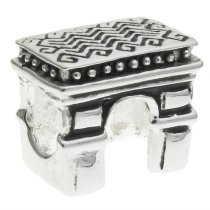 Sterling Silver PARIS Triumphal Arch Bead for European Charm Bracelets