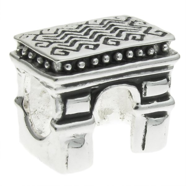 Sterling Silver PARIS Triumphal Arch Bead for European Charm Bracelets