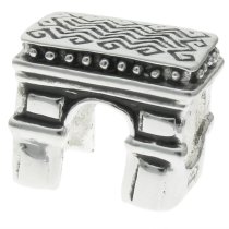 Sterling Silver PARIS Triumphal Arch Bead for European Charm Bracelets