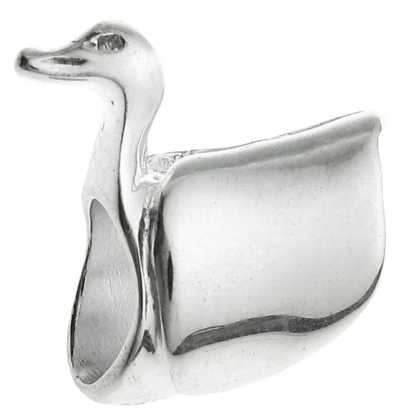 Sterling Silver SWAN DUCK Bead for European Charm Bracelets