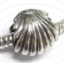 Antique Sterling Silver SEA SHELL Bead for European Charm Bracelets 10.5mm