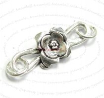 1x Sterling Silver ROSE FLOWER S HOOK EYE clasp TOGGLE