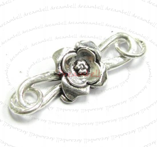 1x Sterling Silver ROSE FLOWER S HOOK EYE clasp TOGGLE