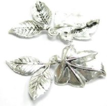 1x Artisan Sterling Silver Leaf Toggle Clasp - 37mm Handcrafted Statement Connector