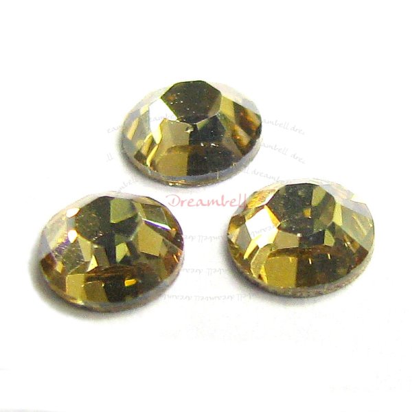 144x Swarovski Elements Flatback No Hotfix Crystal 2028 Rhinestone Ss16 Golden Shadow