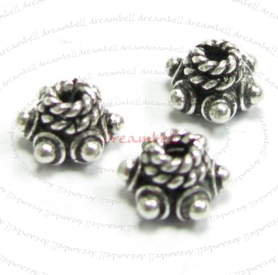 4x Bali STERLING SILVER FLOWER DAISY Bead cap 6mm