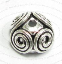 2x Bali STERLING SILVER FLOWER SWIRL Bead cap 9mm