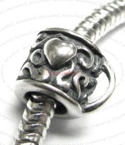 Sterling Silver LOVE HEART TEA / COFFEE CUP Bead for European Charm Bracelets