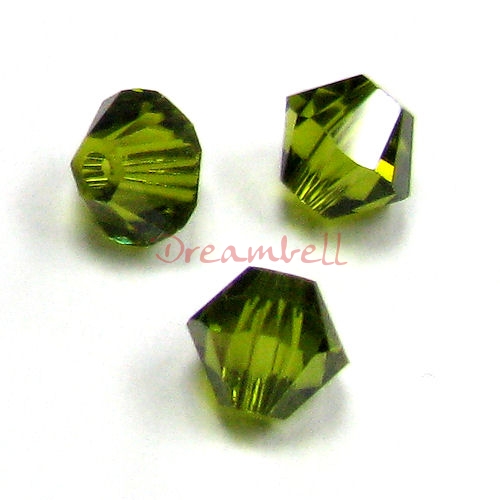 24 x Swarovski Elements Xilion Crystal 5328 Olivine 4mm
